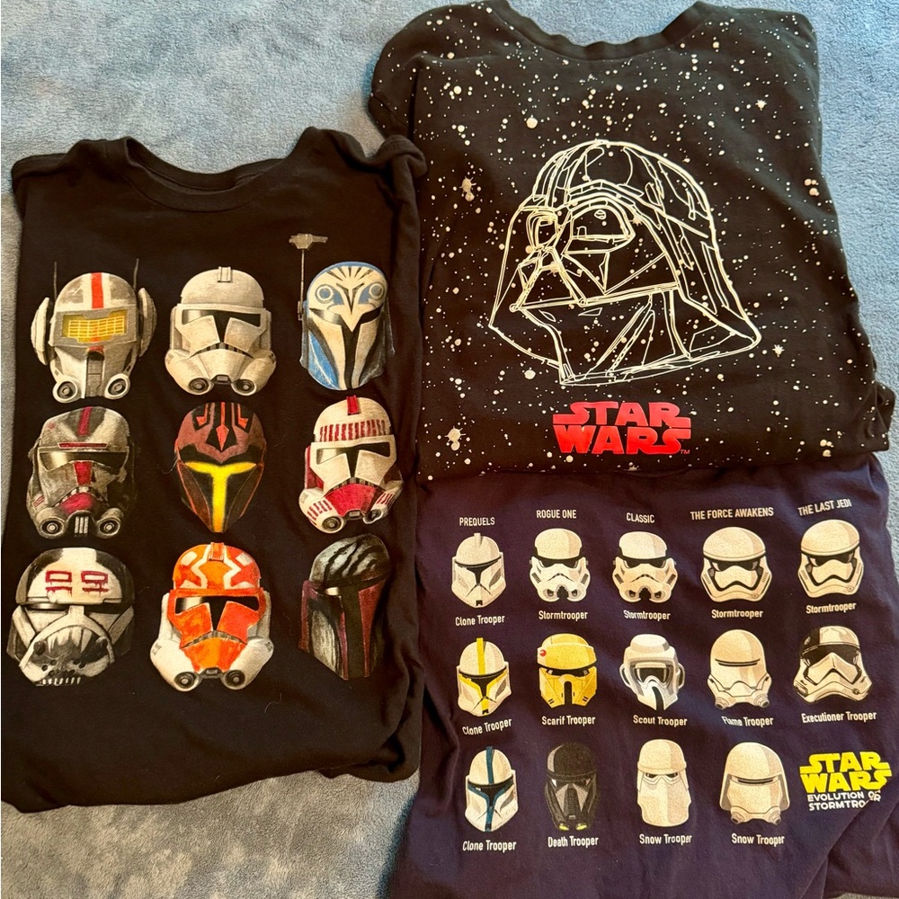 Star Wars Bundle – 3 Graphic Tees (Boys XL & Men’s Small) 🌌⭐️
